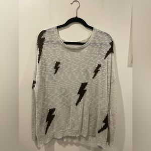 Grey Lightning Bolt Sweater